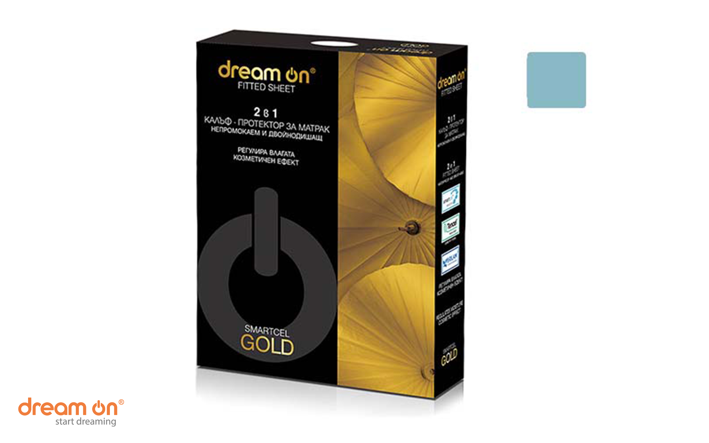 Mattress protector 180/190 - 200 Smartcel Gold, green  2